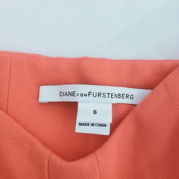 DVF Diane Von Furstenberg Asti Short Silk Chiffon Dress Coral - Picture 10 of 16